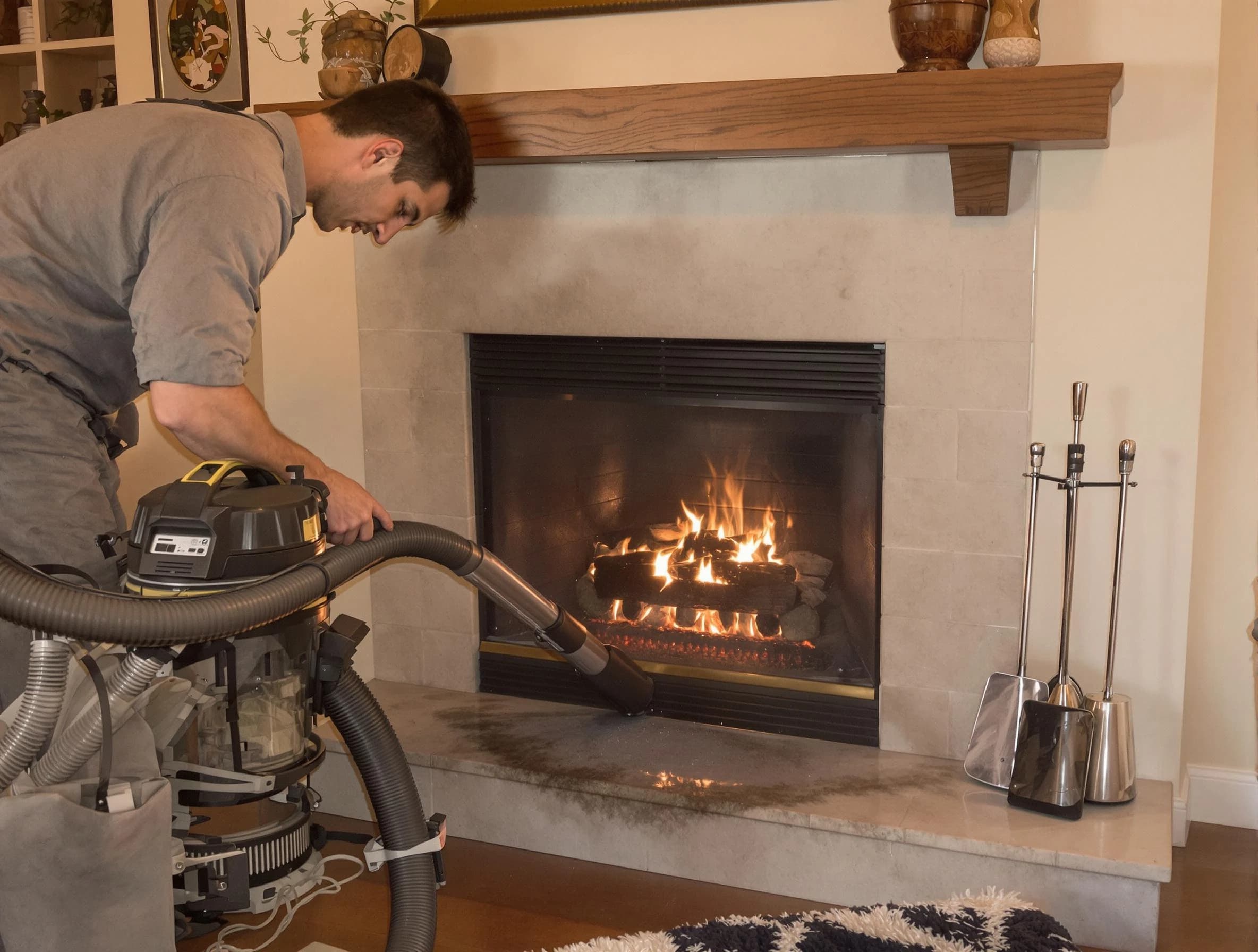 Routine fireplace upkeep by Plymouth Chimney Sweep in Plymouth, MA
