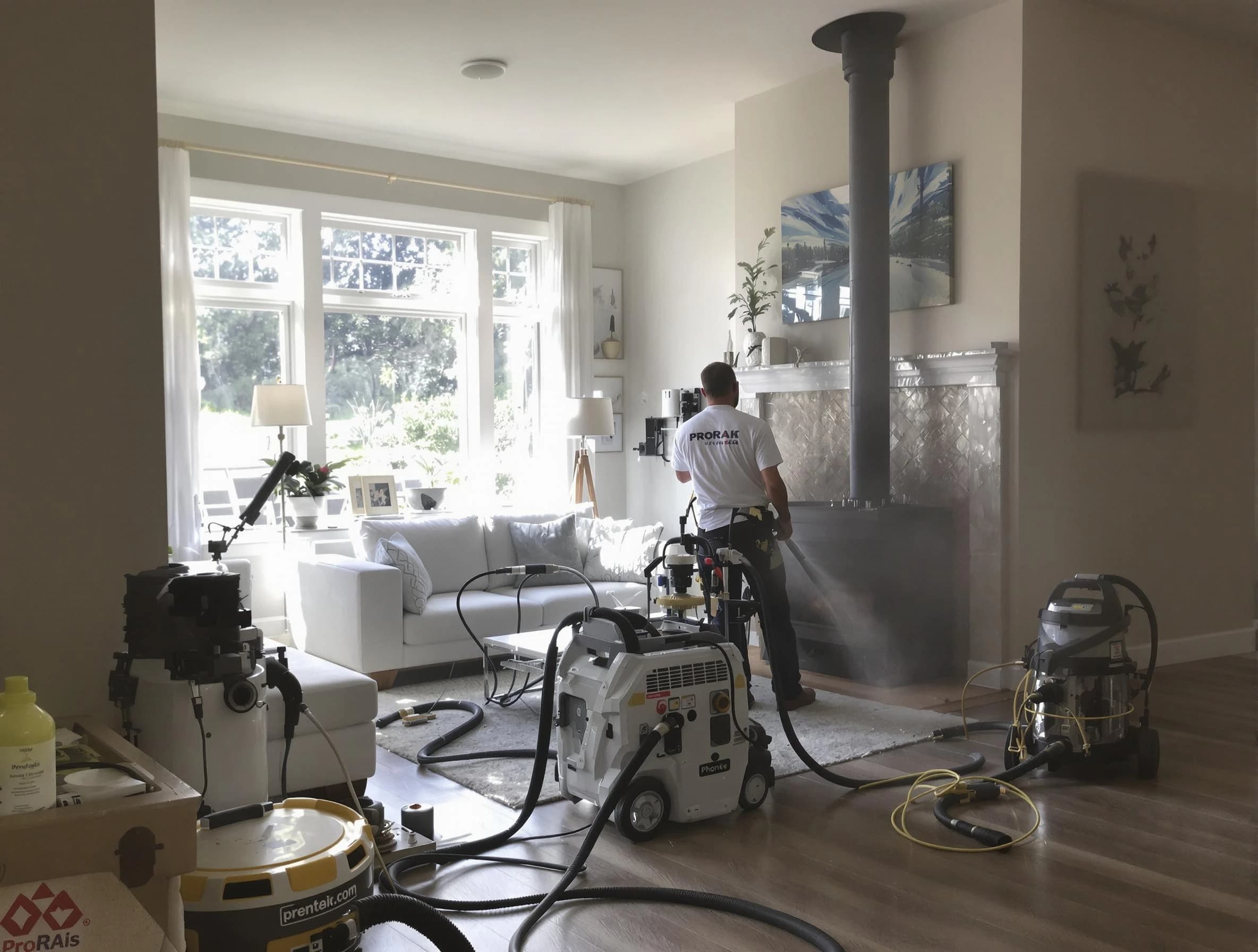 Soot removal service by Plymouth Chimney Sweep for a fireplace in Plymouth, MA