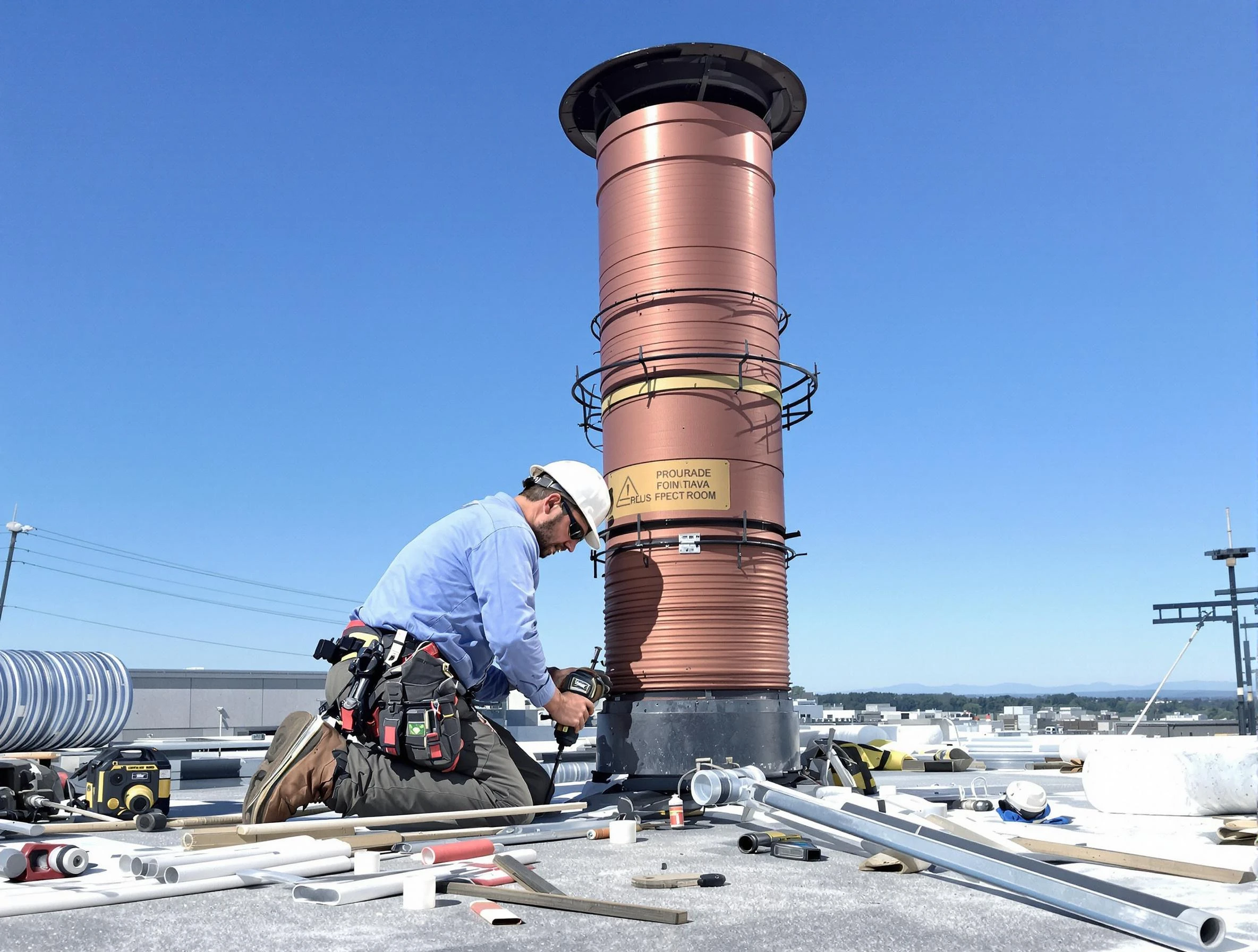 Installed chimney liner by Plymouth Chimney Sweep in Plymouth, MA