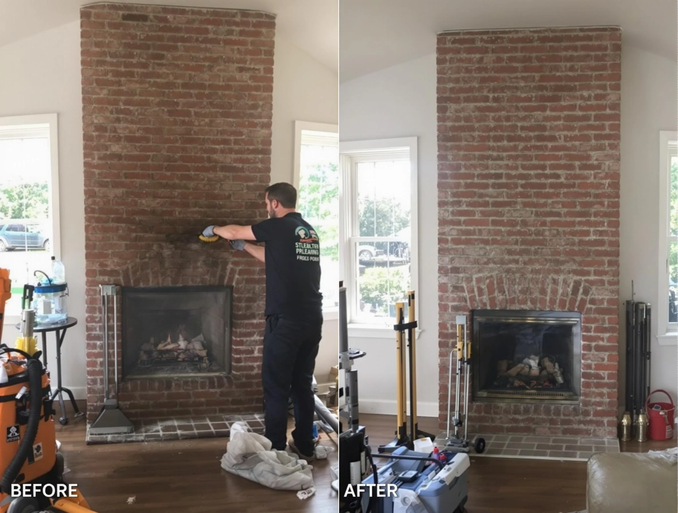 Finished chimney sweeping service by Plymouth Chimney Sweep in Plymouth, MA