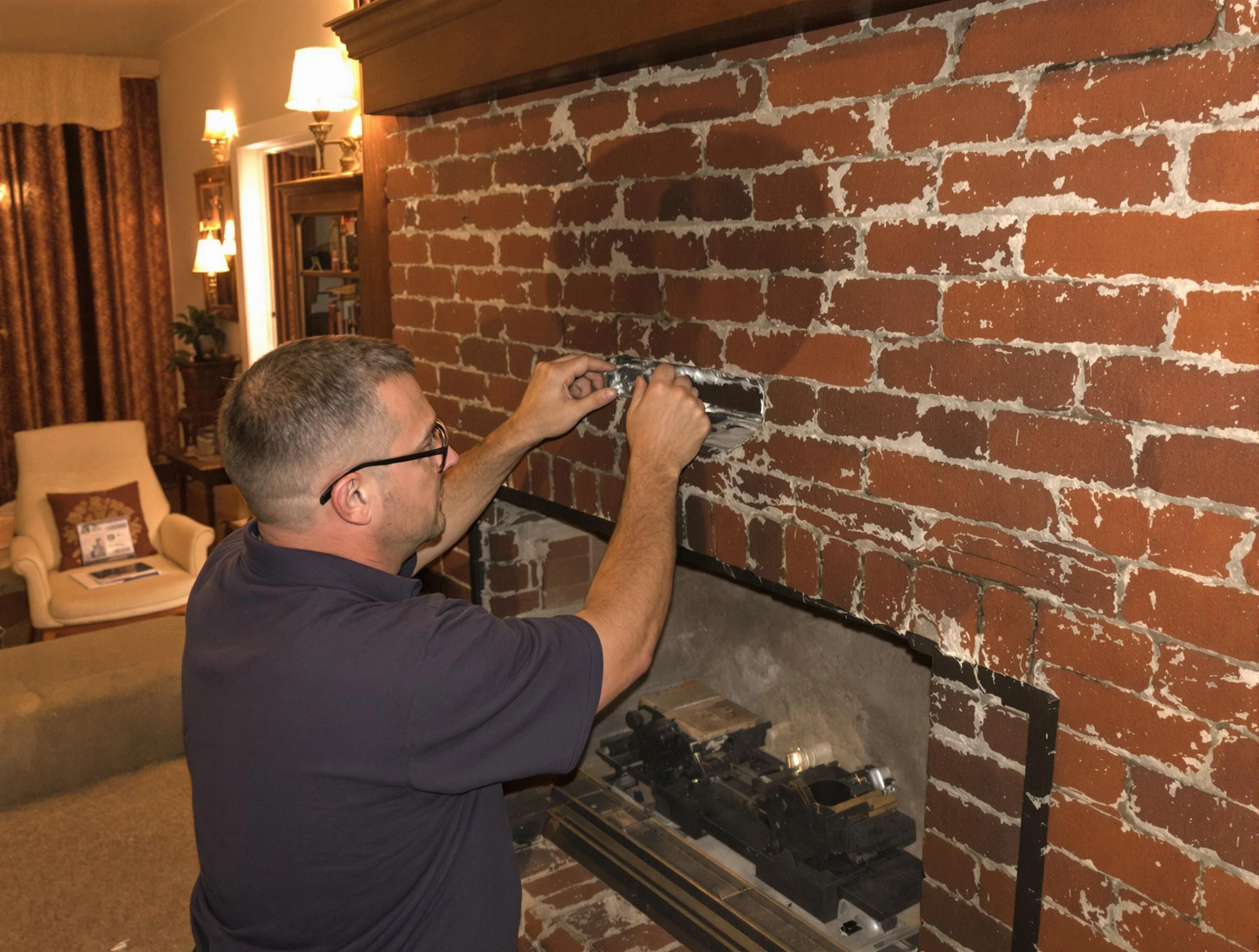 Plymouth Chimney Sweep expert fixing a fireplace in Plymouth, MA