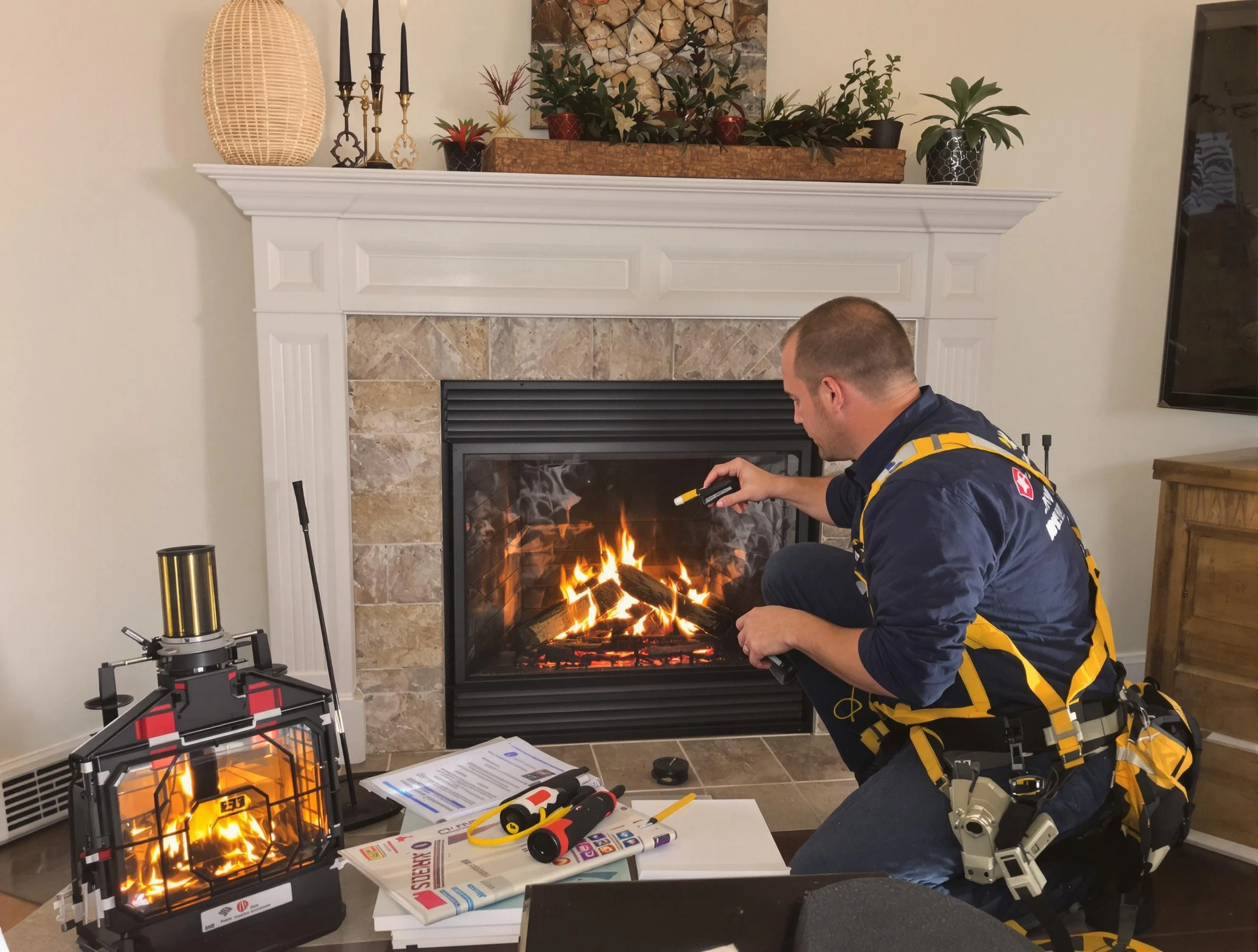 Safety-focused fireplace inspection by Plymouth Chimney Sweep in Plymouth, MA